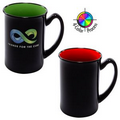 16 oz Two Tone Marco Mug - 4 Color Process (Black/Red)